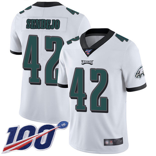 Men Philadelphia Eagles #42 Andrew Sendejo White Vapor Untouchable NFL Jersey Limited Player Season